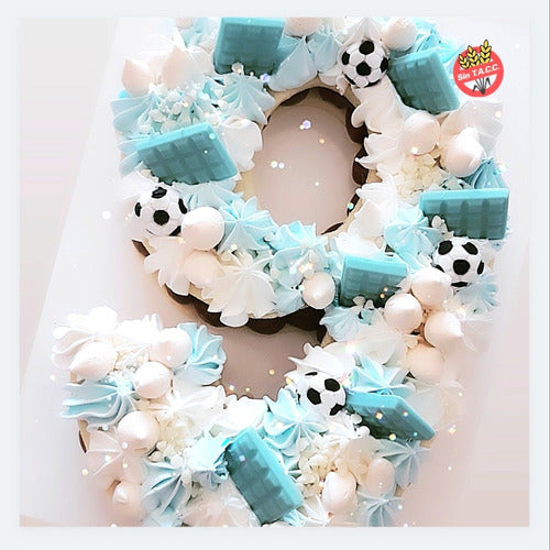 Argentine World Cup Soccer Themed Number Cake Gluten-Free 0