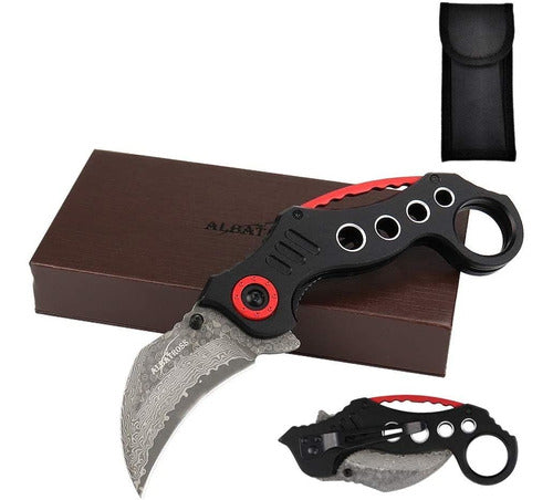 AlbatrOSS Cool Spring Assisted Folding Pocket Knife Black/Red 0