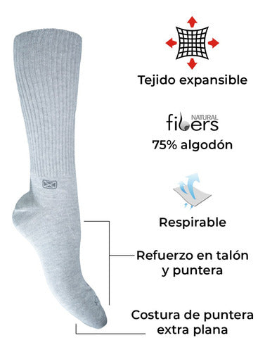 Pack of Long Reinforced Sox Basic Soft Cotton Socks - Set of 3 Pairs 18