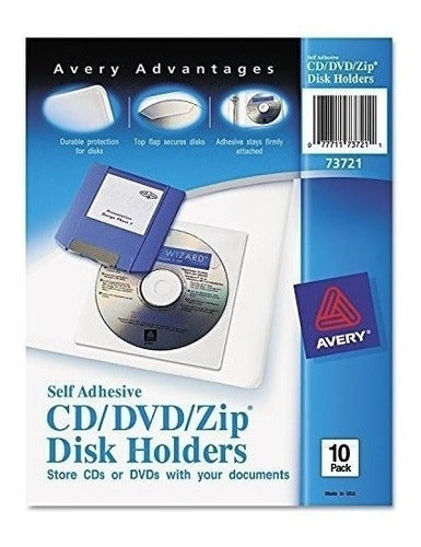 Avery Self-Adhesive CD/DVD/Zip Pockets, Pack of 10 0