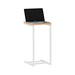 Modern High Side Table with Metal Base and Wooden Top 3