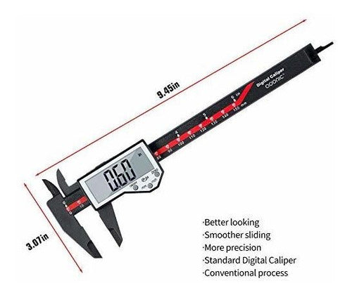 Calibre Digital Electronico Con Pantalla Lcd (rojo Y Negro) 2