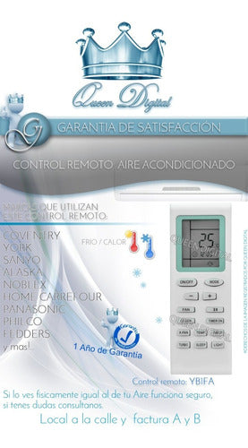 Queen Digital Remote Control for Air Conditioner - Nex Cardiff YB1F 1