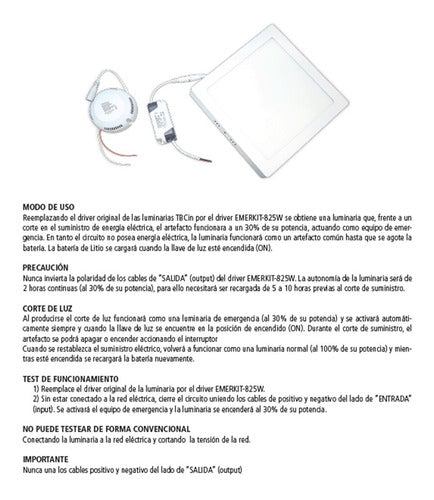 TBCin Autonomo Kit for LED Lighting 8 to 25 Watts 2 Hours Auto 1