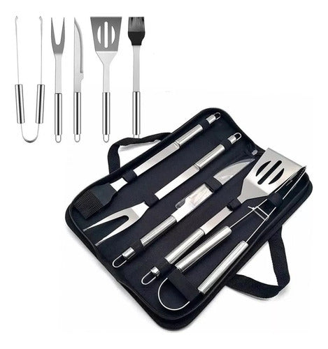 Set Asador Juego Parrillero 5 Piezas Con Estuche 0