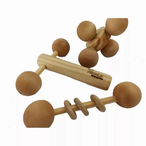 Pekiolo Natural Wood Rattles Kit for Babies 0