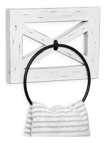 Ilyapa Rustic Hand Towel Ring for Bathroom - Holder 0