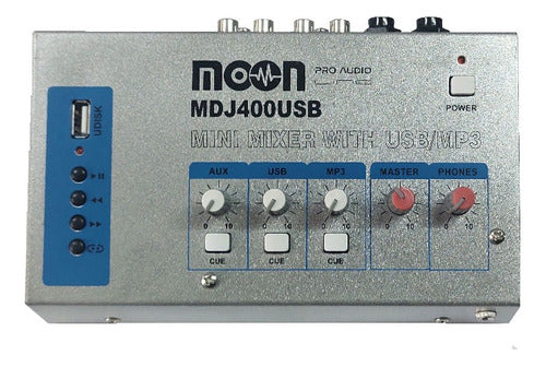 Moon Audio Pro MDJ400 USB Mixer 4 Channels Audio 2