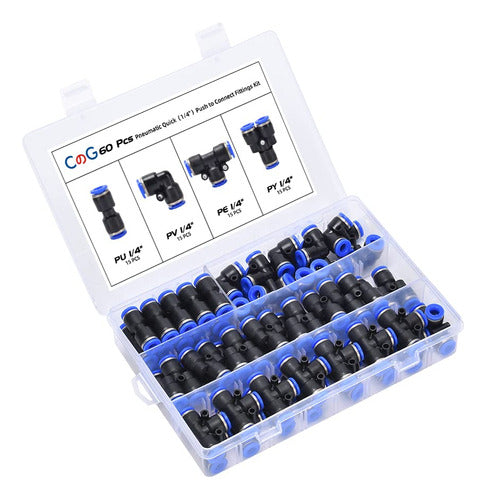 60-Piece Quick Connect Air Hose Fittings Kit 1/4 Inch 0