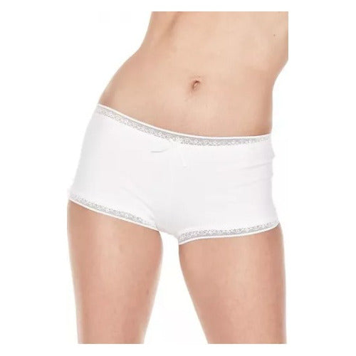 Ana Grant Short Boxer for Women in Cotton and Lace - Model 4755 1