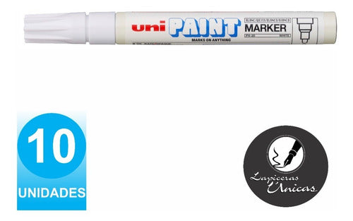 Industrial Marker Uni Paint PX20 Oil-Based White Pack of 10 1