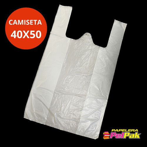 Papelería Pelpak SA Bolsas Camisetas 40 X 50 Polietileno Blanca X100 De Calidad 1