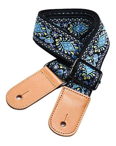 Eyeshot Correa De Ukelele, Eyeshot Hawaiian Jacquard Blue Flower Uke 4