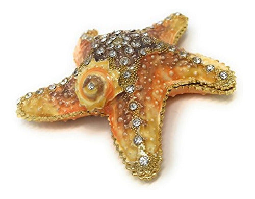 Kubla Crafts Nautical Starfish Enamel Jewelry Box 1