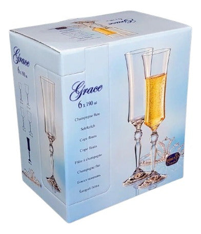 Bohemia Set X6 Copas Champagne Cristal Grace 190ml 1