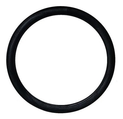 ML Premium Black Leather Steering Wheel Cover for Car 37 / 39cm 0