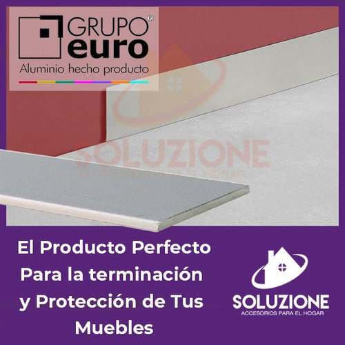 Grupo Euro Flat Profile 120mm Anodized Aluminum Furniture or Baseboard 7