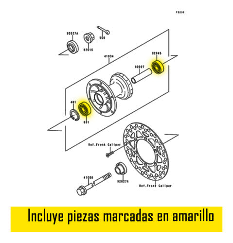 ProX Racing Parts Set Rulemanes De Rueda Delantera Kawasaki KX 80 1986-1997 1