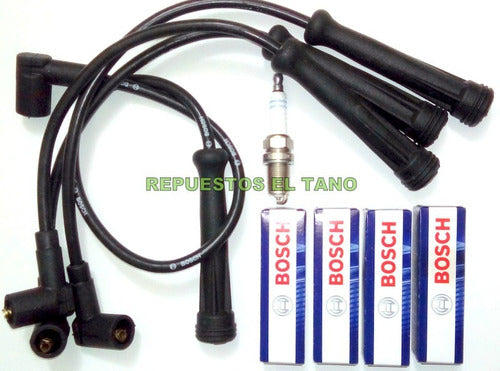 Renault Spark Plug Wires+Candles Kit Logan Sandero Kangoo Megane 1.6 8V 1