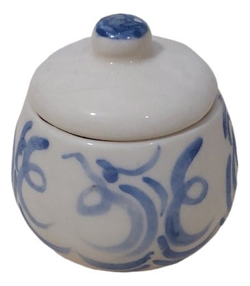 Hand-Painted Artisanal Glazed Ceramic Sugar Bowl 0