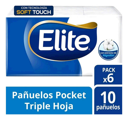 Elite Disposable Pocket Tissues Triple Ply 6 Packs 10 Units 4