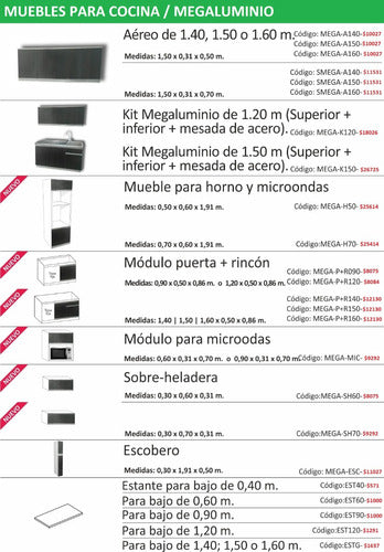 Mueble Aéreo De 1.40, 1.50 O 1.60 M. Con Perfil De Aluminio 6