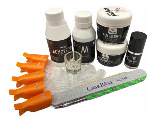 Kit Uñas Esculpidas Acrilicas Dual System + Removedor Faguer 0