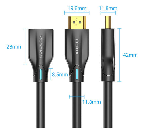 Vention 8K HDMI Premium Male to Female Extender Cable 1.5 Metres 1