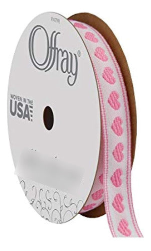 Offray Pink Heart Craft Ribbon, 1/2 Inch X 9 Feet 0