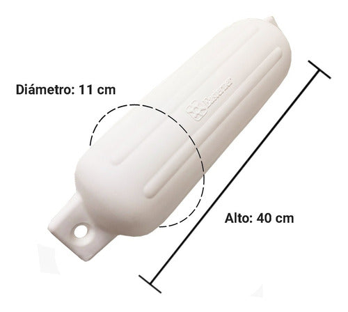 Defensa Inflable Náutica Blanca Chica 11x40 Cm 3