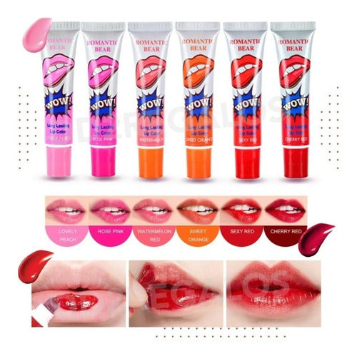 Fashion 3 Labial Wow Peel Off Tinta Lip Gloss Larga Duracion Tatto 0