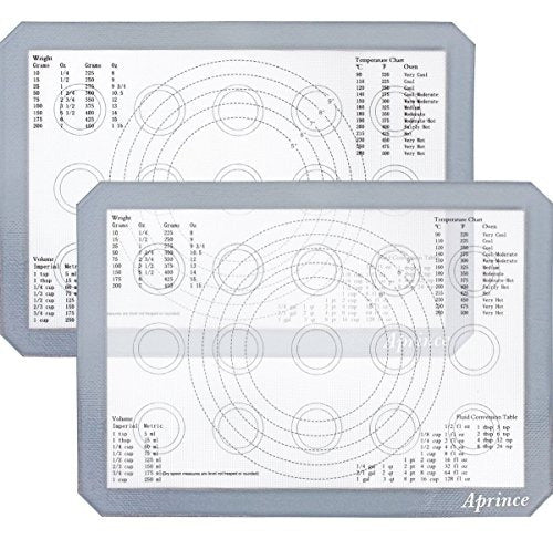 Aprince Silicone Baking Mat Set De 2 Hojas De Media Hoja (gr) 0