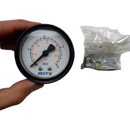 Micro Pressure Gauge, 0-4 Bar, 0-60 Psi 0