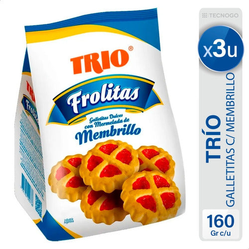 Trio Galletitas Frolitas Mermelada Membrillo - Pack X3 0