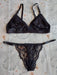 Lace Triangle Set with Adjustable Straps and Thong 5