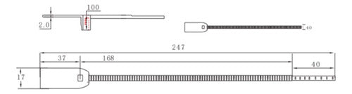 Tidy Blue Security Seal Long 25cm x 50u 2