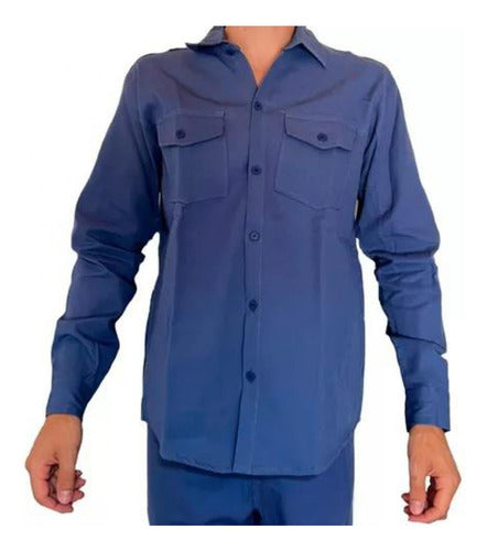 Texwork Camisa De Trabajo Azulino T40 Al T54 0