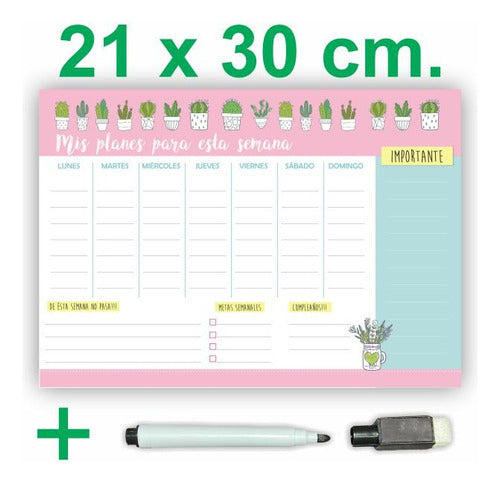 Magnetic Weekly Planner Whiteboard Organizer 21x30 with Marker and Eraser 14