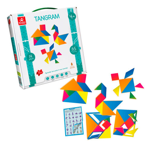 Brinquedo Educativo E Pedagógico Tangram Madeira 65 Figuras 0