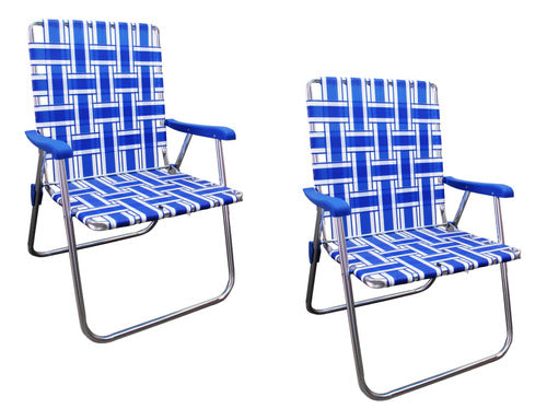 Myshopuruguay High Beach/Garden Chair Set with Straps - Pack of 2 0