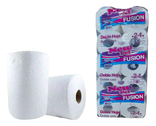 New Pel 8-Pack Double Layer Toilet Paper + Kitchen Roll 0