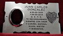 Grabados Artisticos Plate Memorial Cemetery 25x15 Club Emblem Bronze Chrome 1