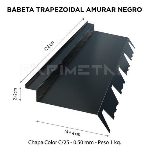 Zingueria Babeta Trapezoidal Amurar Negro 1,22 Metros 1