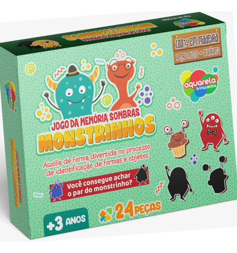 Jogo Da Memória Sombras Monstrinhos Aquarela Brinquedos 0