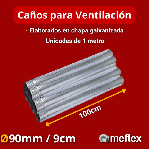 Meflex Round Galvanized Duct 90mm (9cm) for Ventilation 1