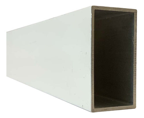 Alumas Aluminum Profile Tubo 50x25 mm Blanco x 3 Metros 0