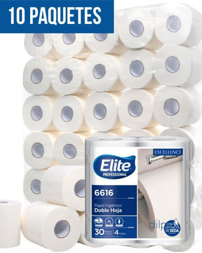 Bolsón Papel Higiénico Elite 30mts Doble Hoja 10 Paq X 4 Un 1