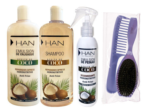 HAN Shampoo + Emulsion + Coco Hydronutritive Cream + Comb Kit 0