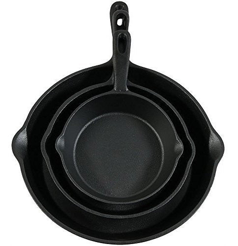 Sunnydaze Cast Iron Skillet 3-Piece Set 2