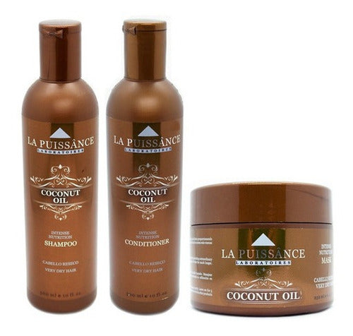 La Puissance Coconut Oil Shampoo Conditioner Mask Kit 0